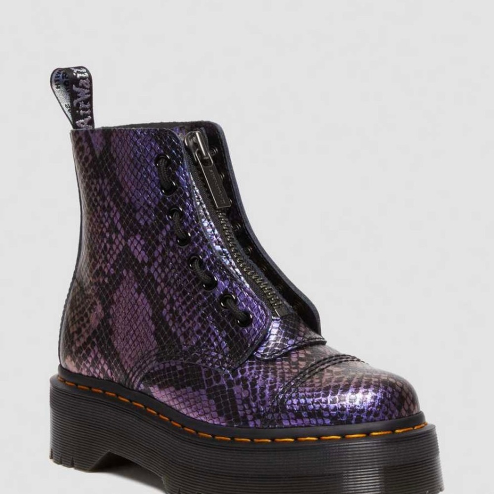 Purple Snakeskin Platform Boots! Only wore once!